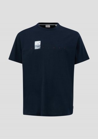 s.Oliver T-Shirt mit Frontprint - navy