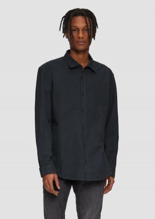 s.Oliver Regular Fit: Fein kariertes Baumwollhemd - navy