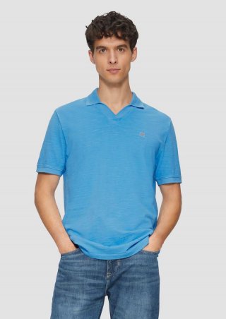 s.Oliver Poloshirt aus Piqué mit Garment Dye - blau