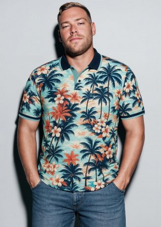 s.Oliver Poloshirt aus Baumwolle mit All-over-Print - mehrfarbig