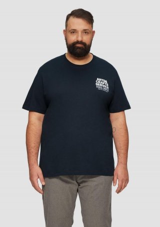s.Oliver T-Shirt mit Crew Neck und Frontprint - navy