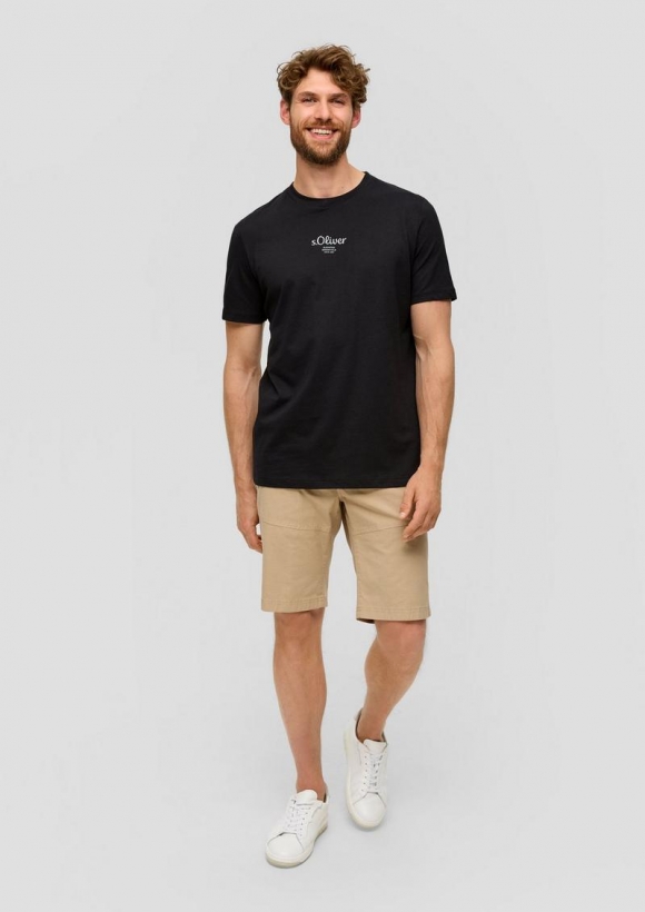 s.Oliver Chino-Shorts aus Baumwollstretch mit Straight Leg - sandstein
