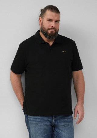 s.Oliver Poloshirt mit Logo-Stickerei - schwarz