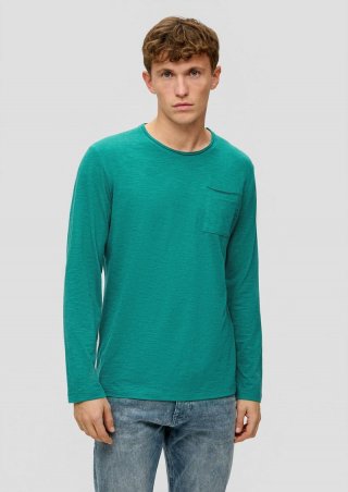 s.Oliver Longsleeve mit aufgesetzter Brusttasche - smaragd