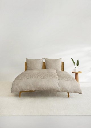 s.Oliver Bettwäsche mit Logo-Print - beige