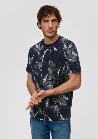 s.Oliver T-Shirt mit All-over-Print - navy