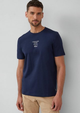 s.Oliver T-Shirt mit Artwork - tiefblau