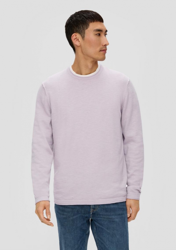 s.Oliver Strickpullover mit Rollkante - lavendel
