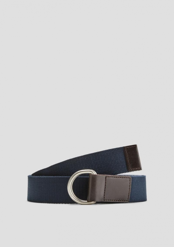 s.Oliver Canvas-Gürtel mit Doppel-D-Ring-Schließe - navy
