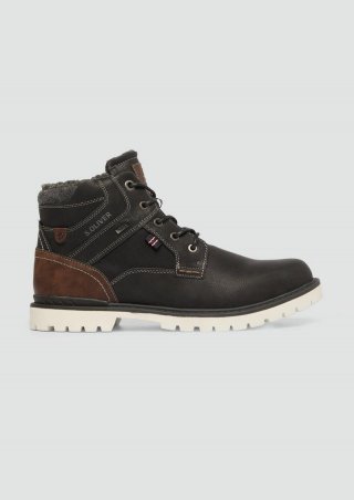 s.Oliver Warm gefütterte Stiefel in Leder-Optik - schwarz