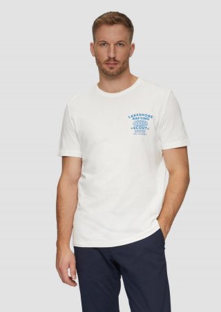 s.Oliver Baumwollshirt mit Frontprint - weiß