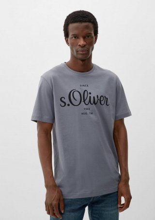 s.Oliver Labelshirt aus Jersey - taubengrau