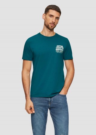 s.Oliver T-Shirt mit Crew Neck und Frontprint - petrol