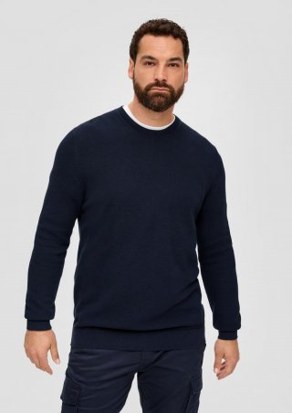 s.Oliver Feinstrickpullover aus Baumwolle - navy