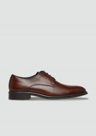 s.Oliver Elegante Schnürer aus Echtleder - braun