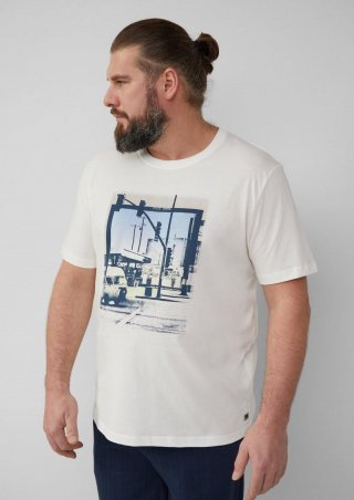 s.Oliver T-Shirt aus Baumwolle mit Fotoprint - weiß