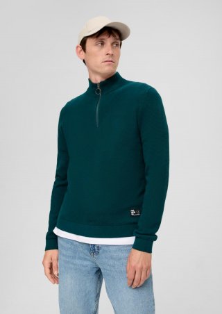 s.Oliver Pullover aus Strukturstrick - petrol