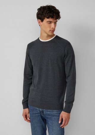 s.Oliver Strickpullover mit Crew Neck und Raglanärmeln - schwarz