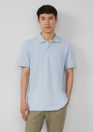 s.Oliver Poloshirt aus Baumwollpiqué - hellblau