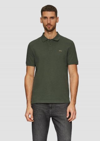s.Oliver Poloshirt aus Baumwollpiqué - olivgrün