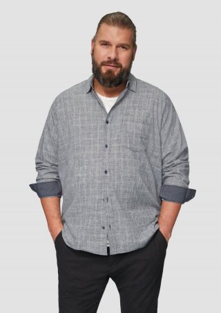 s.Oliver Regular Fit: Kariertes Hemd aus Baumwolle - navy