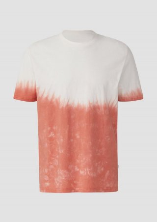 s.Oliver T-Shirt mit Rundhalsausschnitt und Batikeffekt - papaya