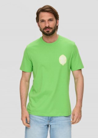 s.Oliver Baumwoll-T-Shirt mit Frontprint - grün