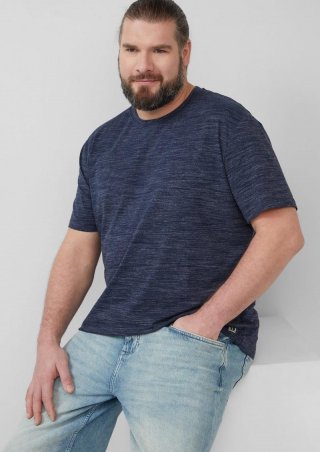 s.Oliver Meliertes T-Shirt aus Baumwollmix - tiefblau