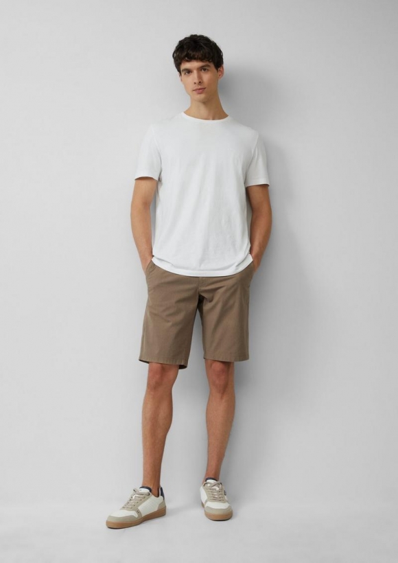 s.Oliver Phoenix: Strukturierte Chino-Shorts mit Elastikbund - sandstein