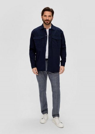 s.Oliver Regular Fit: Chino aus Baumwollstretch - tiefblau