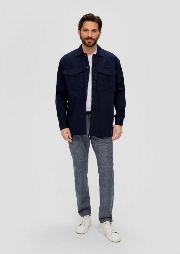 s.Oliver Regular Fit: Chino aus Baumwollstretch - tiefblau