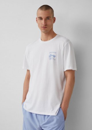 s.Oliver T-Shirt mit kleinem Print - weiß