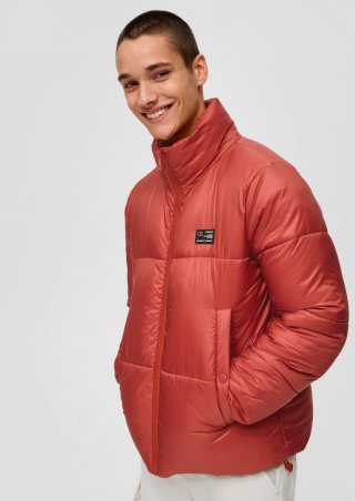 s.Oliver Steppjacke mit Label-Patch - rostrot