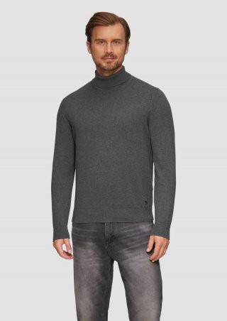 s.Oliver Rollkragenpullover aus Baumwolle - dunkelgrau