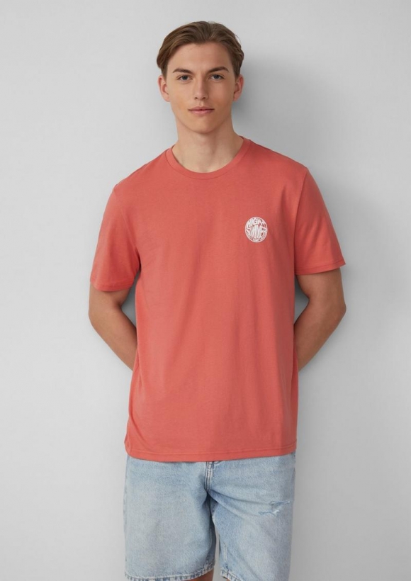s.Oliver T-Shirt mit Frontprint - papaya