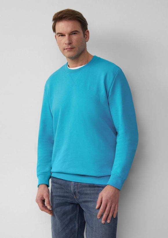 s.Oliver Sweatshirt mit Label-Stickerei - pastelltürkis