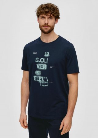 s.Oliver T-Shirt mit Artwork - navy