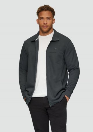 s.Oliver Sweatjacke mit Stehkragen - schiefergrau
