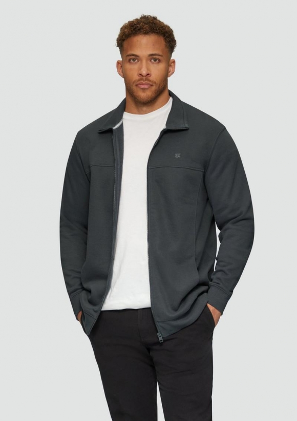 s.Oliver Sweatjacke mit Stehkragen - schiefergrau