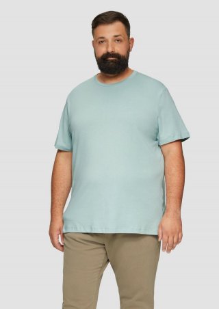 s.Oliver T-Shirt aus reiner Baumwolle mit Logo-Print - salbeigrün