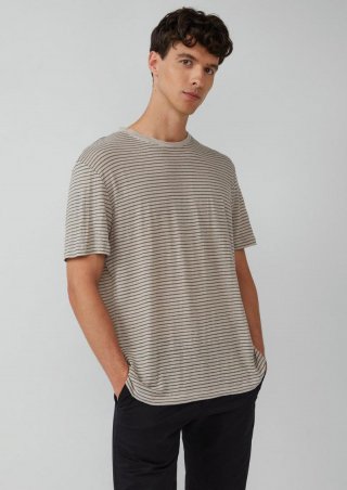 s.Oliver Gestreiftes Flammgarn-Shirt aus Leinen - beige