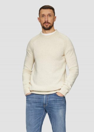 s.Oliver Crew-Neck-Pullover mit Farbeffekt - ecru