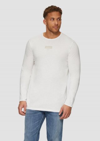 s.Oliver Longsleeve mit Label-Print - weiß
