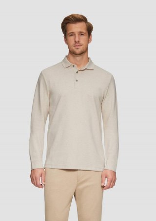 s.Oliver Poloshirt im Slim Fit - helles beige