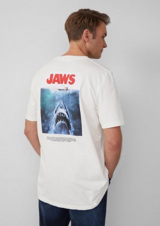 s.Oliver T-Shirt mit Crew Neck und Frontprint - weiß