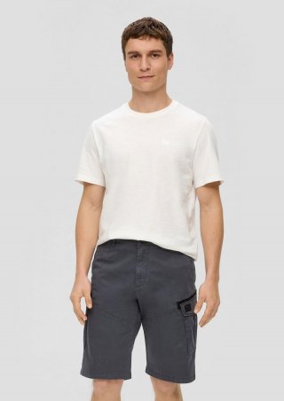 s.Oliver Relaxed: Cargo-Bermuda mit Garment Dye - schiefergrau