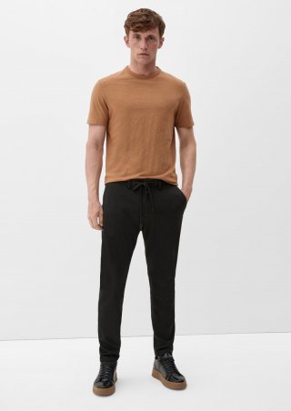 s.Oliver Slim: Jogger im Business-Style  - schwarz