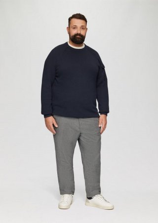 s.Oliver Regular: Chino mit Webstruktur - grau