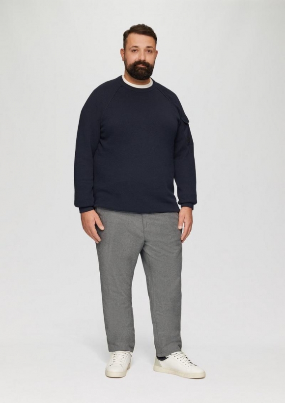 s.Oliver Regular: Chino mit Webstruktur - grau