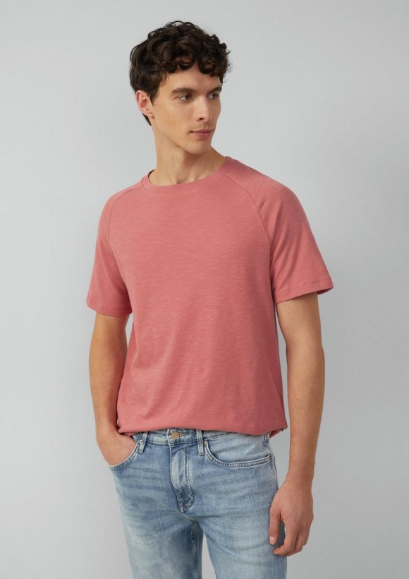 s.Oliver Raglan-Shirt mit Flammgarnstruktur - himbeere